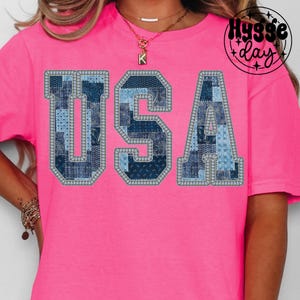 Estados Unidos PNG, descarga digital, sublimación, 4 de julio, Día de la Independencia, conmemoración, coqueta, lazo, mezclilla, moda, estrellas, rayas, patchwork, americana