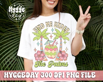 Find Me Under the Palms PNG - Tropical Beach Digital Download