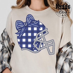 Helmet PNG Digital Download Sublimation Sublimate navy spirit blank football cheer autumn coquette preppy gingham trendy shirt design