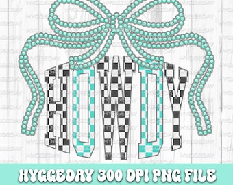Howdy Cowgirl PNG: Turquoise Bow, Western Sublimation (Digital Download)