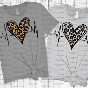 Leopard Heart Beat Svg Dxf PNG, garabato, enfermera, ekg, cuidado de la salud, pulso, Cortar archivos, archivos para: Cricut, Silueta, Sublimate