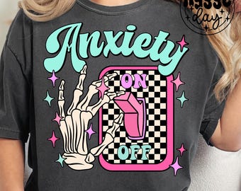 Angst auf PNG: Retro Skelett Sublimationsdesign (Digitaler Download)