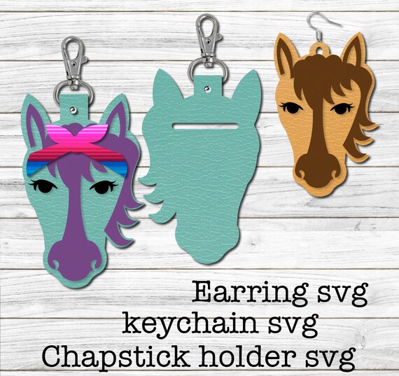 Download Horse Cut Set Keychain Earrings Lip Balm Holder Horse Svg Etsy