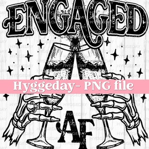 PNG AF impegnato, Download digitale, Sublimazione, sublimare, teschio, skellie, bolle, alcol, amore, matrimonio, fidanzamento, fidanzato, un colore
