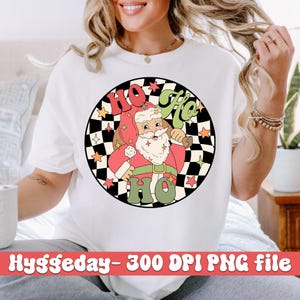 Ho Ho Ho PNG, Digital Download, Sublimation, Sublimate, Christmas, Santa, cute, retro, checkered, trendy, funny,