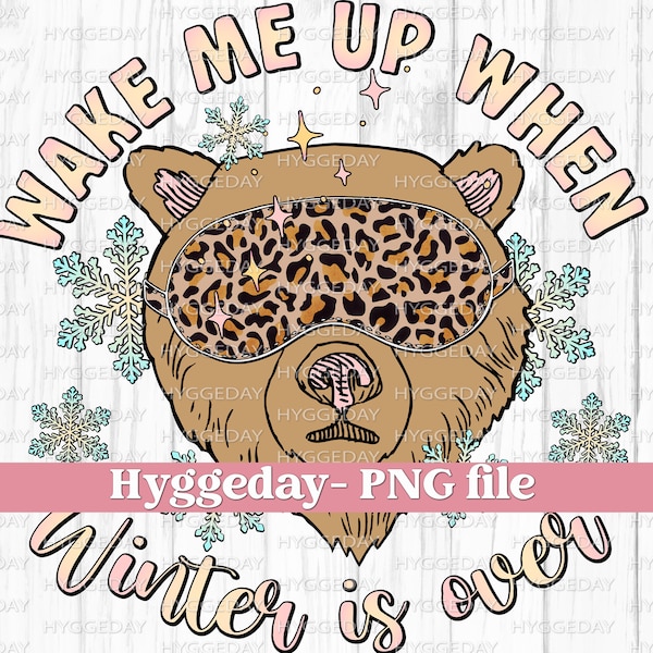 Wake up Bear PNG, Digital Download, Sublimate, winter, hibernation, sleep, leave me alone, plaid, snow, cozy, sublimation, dtg,