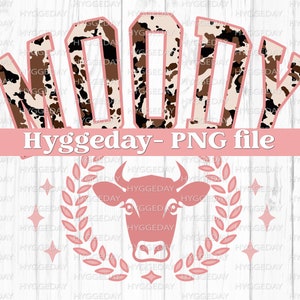 Moody PNG, Descarga de sublimación, Digital, Sublimate, estampado de vaca, varsity, universidad, country, occidental, rosa