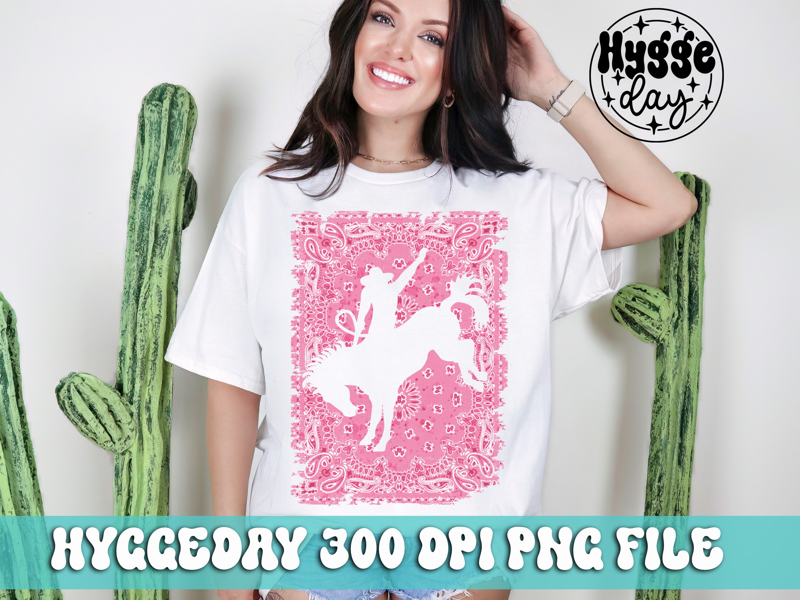 Paisley Bronc PNG, Digital Download, Sublimate, Sublimation, western, bronc, rodeo, cowgirl, buck, country, pink, bandana print, americana,