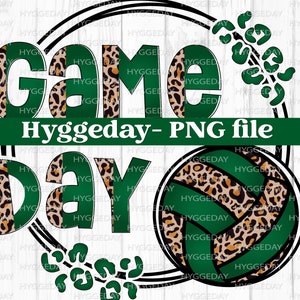Game Day PNG, Sublimation Download, school, team, spirit, game day, volleyball, green