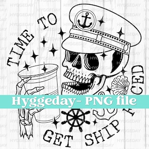 Il est temps de faire face au navire PNG, téléchargement numérique, sublimation, sublimer, tête de mort, vacances, bateau, voile, croisière, alcool, alcool, été, drôle