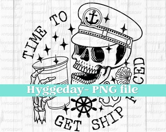 Ship Faced Skull PNG: Cruise Vacation Digital Download