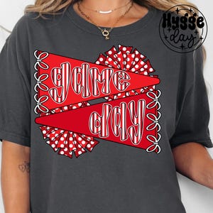 Game day PNG Digital Download Sublimation Sublimate red school spirit football cheer autumn coquette preppy pennants trendy shirt design