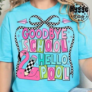 Au revoir l'école PNG, Téléchargement numérique, Sublimation, Sublimer, bonjour piscine, Enseignant, fin d'année, école, char, été, étudiant, noeud coquette