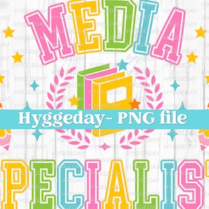 Medienspezialist PNG, digitaler Download, Sublimation, Sublimation, zurück in die Schule, Lehrer, lehren, Erzieher, niedlich, adrett, Universität, lesen,