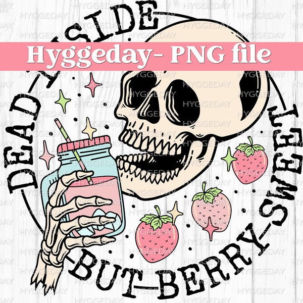 Berry Sweet PNG, Digital Download, Sublimation, Sublimate, skull, skellie, spring, tumbler, juice, mason jar, strawberry