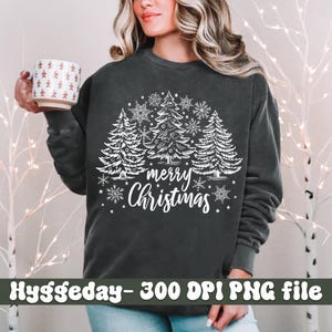 Merry Christmas PNG, Digital Download, Sublimation, Sublimate, farm fresh christmas trees, santa, one color design, holidays, winter, snow,