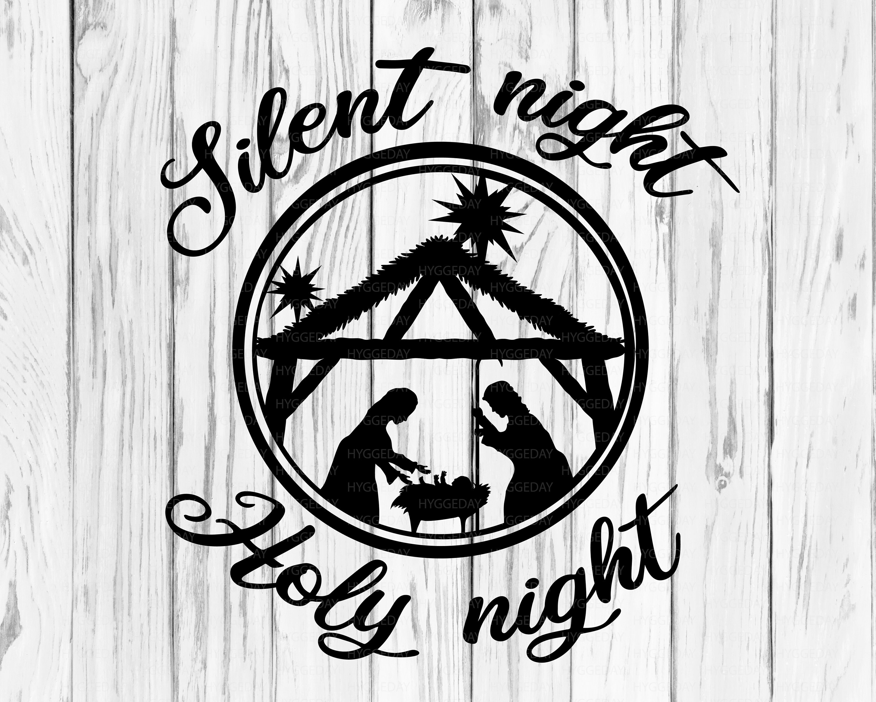 Silent Night Holy Night Svg Dxf PNG Christmas svg Nativity Etsy