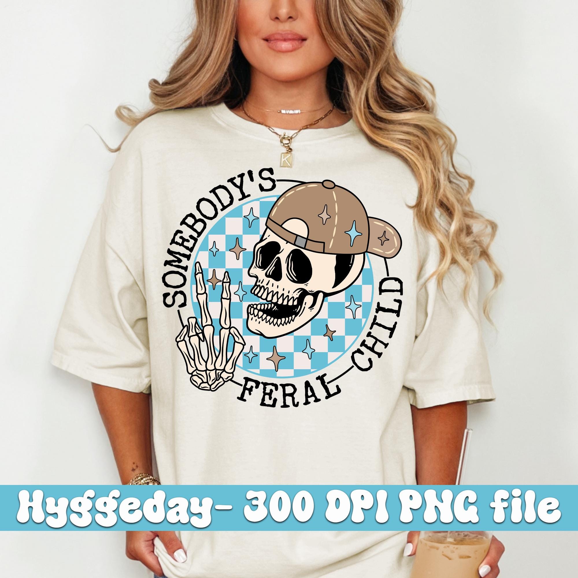 Feral Child Skull PNG: Trendy Sublimation Design (Digital Download)
