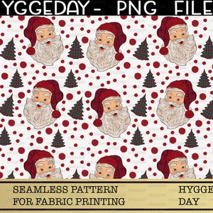 Nahtloser Weihnachten Png, Sublimieren Download, Weihnachtsmann, Weihnachtsbaum, Hintergrund, Stoffdruck