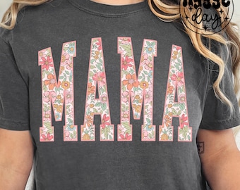Floral Mama PNG: Trendy Varsity Design (Digital Download)
