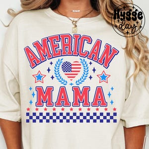 American Mama PNG, digitale download, sublimatie, sublimeren, moeder, 4 juli, Amerika, vlag, preppy, één kleur