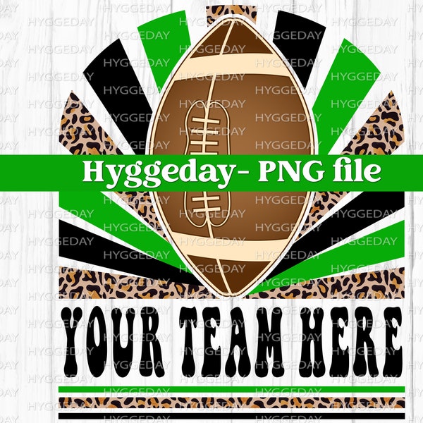 School Spirit PNG, Sublimation Download, blank design, team colors, game day, kelly green, football, fall, autumn, cheetah, leopard,