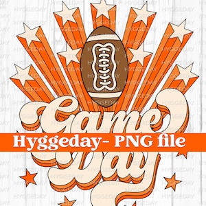 Game day PNG, Digital Download, Sublimation, Sublimate, school, spirit, team colors, orange, football, fall, autumn,
