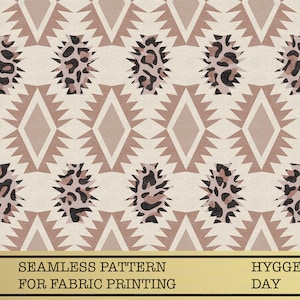 Motif aztèque sans couture Png, papier numérique, léopard, guépard, pays, western, désert, bohème, arrière-plan, sublimation, sublimation, sud-ouest