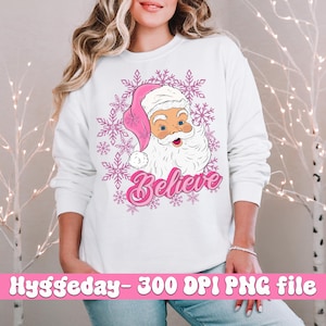 Believe PNG, Digital Download, Sublimation, Santa, Cheetah, Leopard, Christmas tree, buffalo plaid, sublimate, kids, girlie, pink,