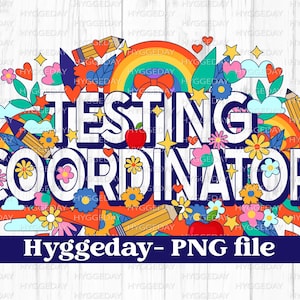 Testing Coordinater Png, digitaler Download, Sublimation, zurück in die Schule, retro, regenbogen, sublimieren,
