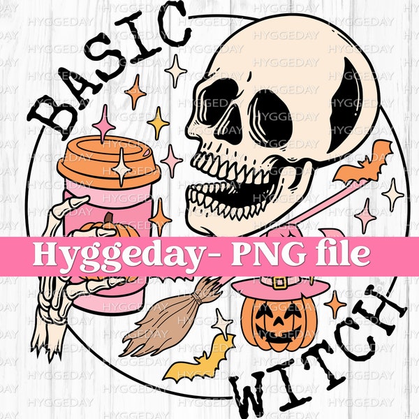 Basic Witch PNG, Digital Download, Sublimation, Sublimate, Halloween, skull, skeleton, coffee, caffeine, pumpkin spice, autumn, fall,