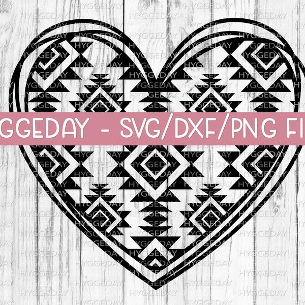 Aztec Heart Svg Dxf Png, love, valentines day, Files for Cricut, Silhouette, Sublimate,