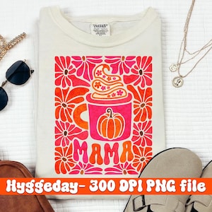 Épice de citrouille pour maman PNG, téléchargement numérique, sublimer, sublimation, automne, automne, halloween, rétro, fleurs bohèmes, latte, café, confortable, tendance