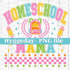 Homeschool Mama PNG, digitaler Download, Sublimation, Sublimation, zurück in die Schule, Lehrer, unterrichten, Büro, niedlich, adrett, Uni, lesen,