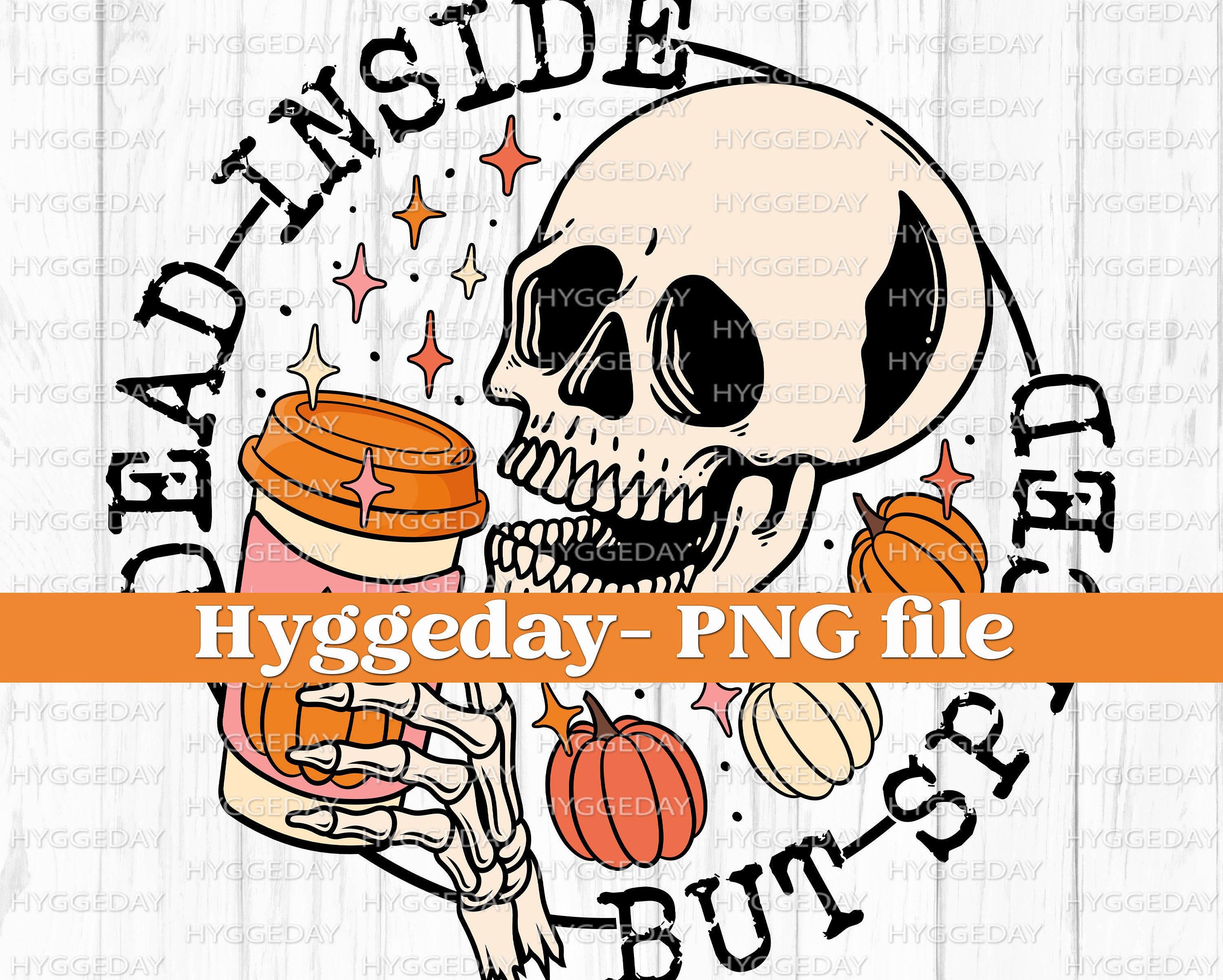 Spiced PNG, Digital Download, Sublimation, Sublimate Fall, Autumn, pumpkin, spice, skeleton, skellie, skull, dead, UPDATED VERSION