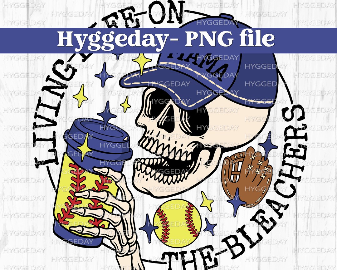 Living Life on the Bleachers PNG, Digital Download, Softball, Mama, Mom
