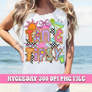 Bronzage et ivresse PNG, téléchargement numérique, sublimer, sublimation, été, voyage entre filles, alcool, alcool, coquette, preppy, étoiles, boulon, damier,