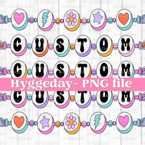 Aangepaste tekst png, digitale download, sublimatie, armband, schoolgeest, gepersonaliseerd, boorteam, dans, ontwerp op maat, jaren 90, vriendschap,