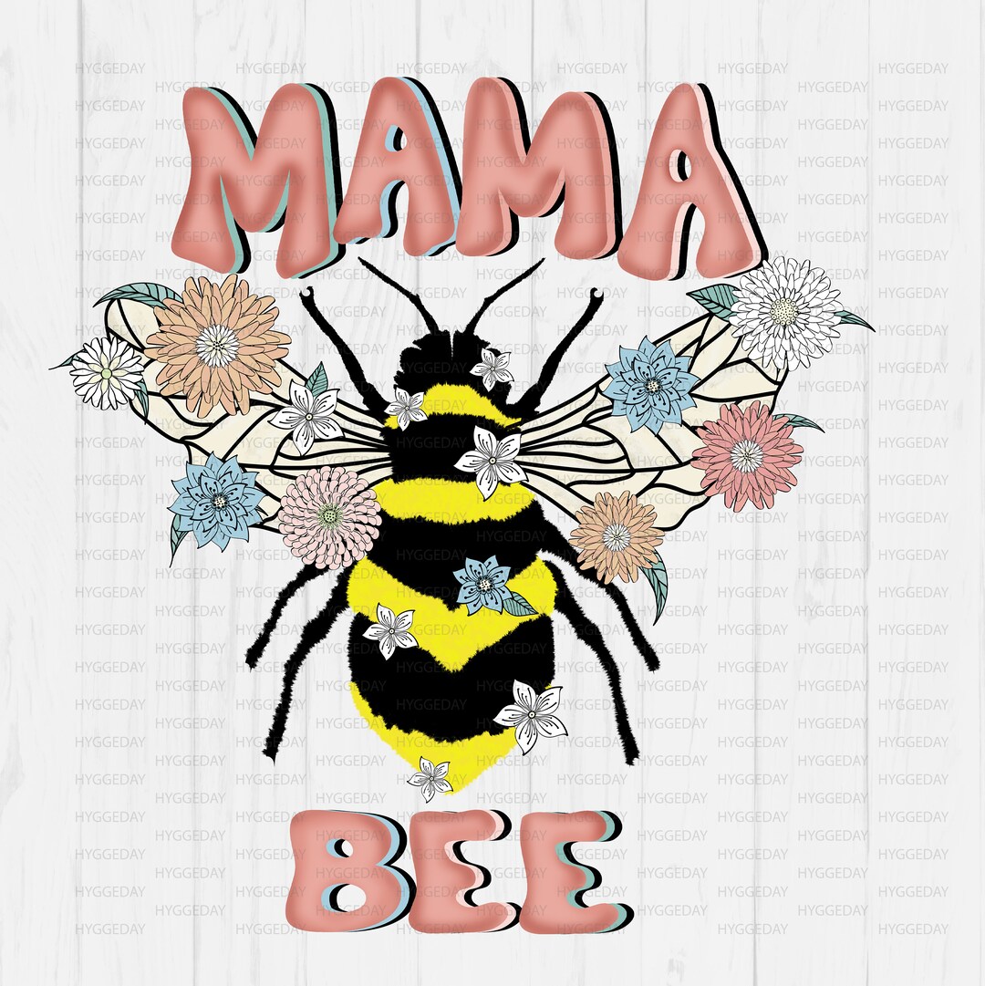 Mama Bee Png, Sublimation PNG, Watercolor, Flowers, Boho, Mother's Day ...