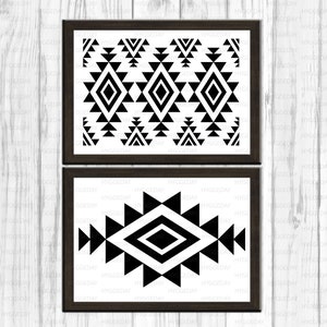 Motifs tribaux Svg Dxf Png, motifs aztèques, bohème, ferme, motif sans couture, éléments de conception, fichiers pour Cricut, Silhouette, sublimer