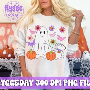 Geist zu Fuß PNG, digitaler Download, Sublimation, Sublimieren, Halloween, Haustier, Ghoul, boo, Süßes oder Saures, groovy, süß, gekritzel