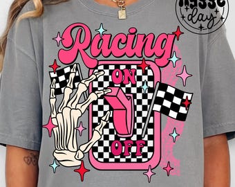 Racing Skull PNG: Checkered Flag Sublimation Design (Digital Download)