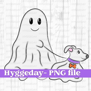 Geist zu Fuß PNG, digitaler Download, Sublimation, Sublimieren, Halloween, Haustier, Hundemutter, Ghul, Boo, Süßes oder Saures, groovy, süß, gekritzel