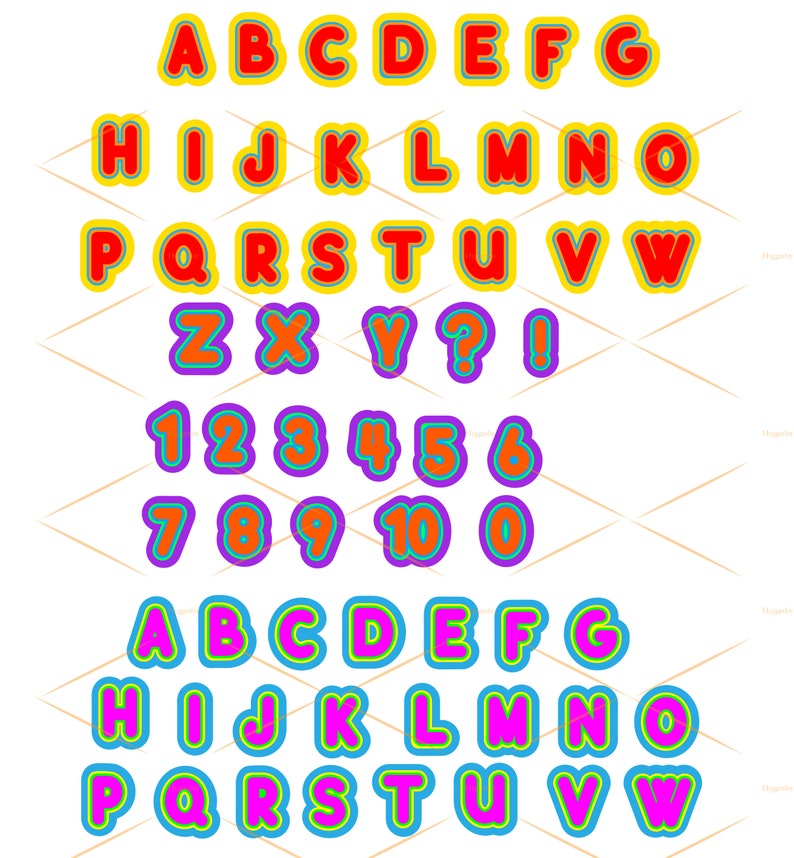 Download 4 Layered Disco Font SVG & PNG 3D Font SVG Retro Letters ...