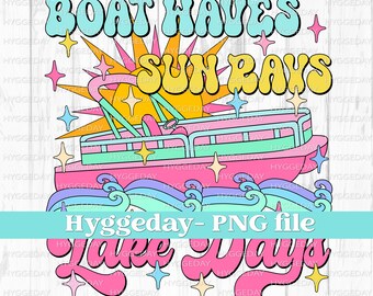 Boat Waves and Sun rays PNG, Digital Download, Sublimation, Sublimate, cute, retro, vacation, lake, boat, sail, sun, sunshine, y2k, 90s