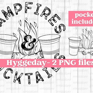 Campfire PNG, Digital Download, Sublimate, Sublimation, Camping, Summer, Camp Life, Bonfire, Drinking, Starry Nights