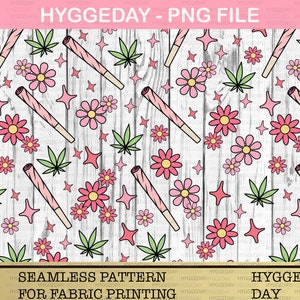 Nahtloser Cannabis Png, digitaler Download, Muster, Wiederholung, digitales Papier, druckbar, Hintergrund, 420, Topf, retro, niedlich,