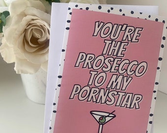 Happy birthday you’re the Prosecco to my pornstar funny birthday card girly pink polka friend bestie