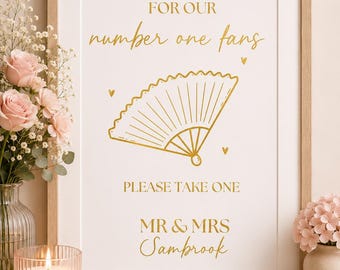 Personalised Wedding Fan Sign | Foil Wedding Sign | For Our Number One Fans | Fan Basket Sign | Wedding Reception Decor | Custom Wedding Pri