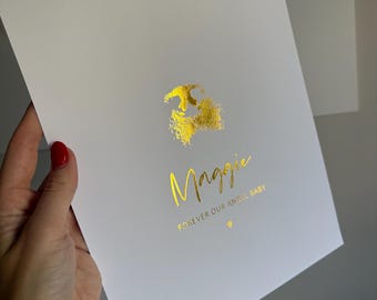 Personalised Pet Nose Paw ink print foil Print |  Keepsake bereavement furry friend gift